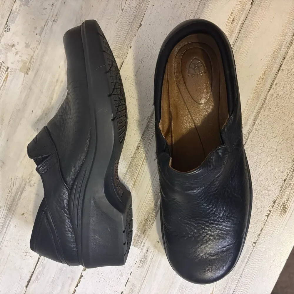 ARIAT Santa Cruz Western Leather Black Clog Comfort Shoes Women's Size 8.5 B - Picture 4 of 13
